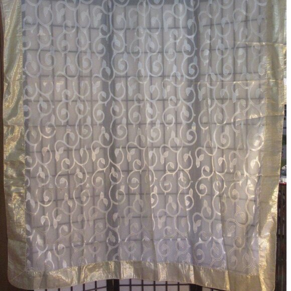 Gold Sheer Table Runner & Table Cloth, Organza, New/Vintage, Lamé, Rayon - Picture 9 of 11